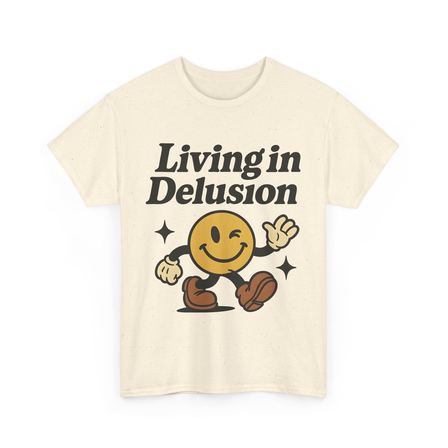 Living in Delusion Graphic Tee, Funny T-Shirt, Unisex Cotton Shirt, Gift for Friends, Casual Wear, Vintage Style