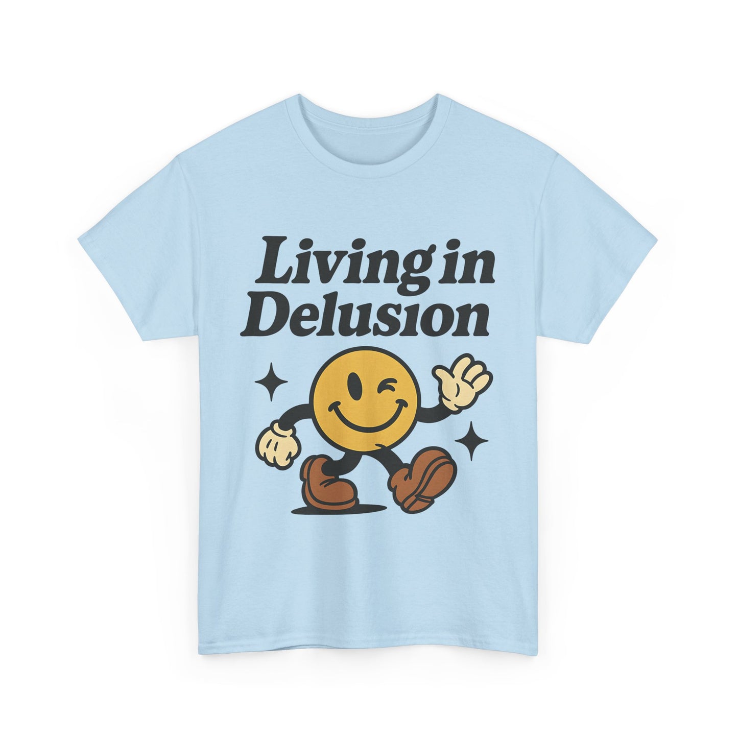 Living in Delusion Graphic Tee, Funny T-Shirt, Unisex Cotton Shirt, Gift for Friends, Casual Wear, Vintage Style