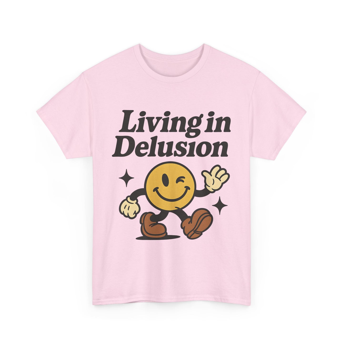 Living in Delusion Graphic Tee, Funny T-Shirt, Unisex Cotton Shirt, Gift for Friends, Casual Wear, Vintage Style