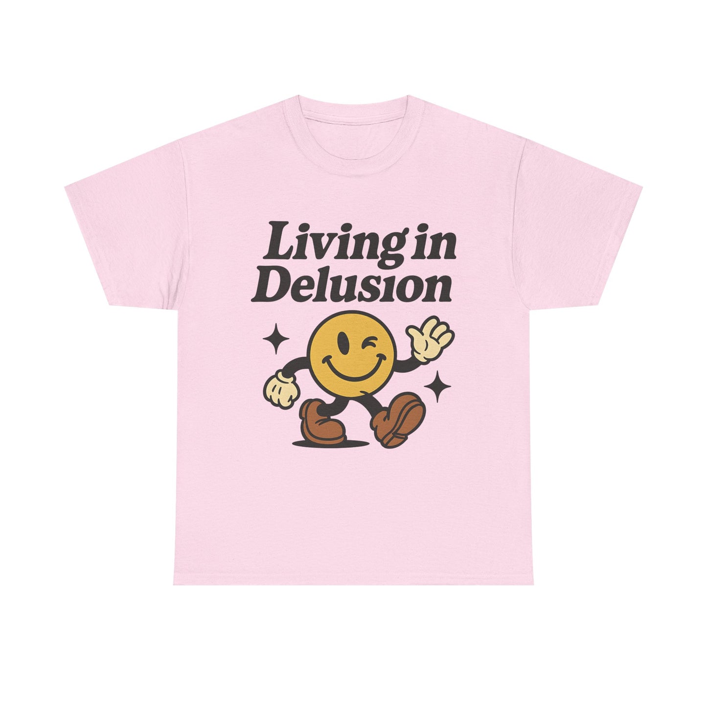 Living in Delusion Graphic Tee, Funny T-Shirt, Unisex Cotton Shirt, Gift for Friends, Casual Wear, Vintage Style