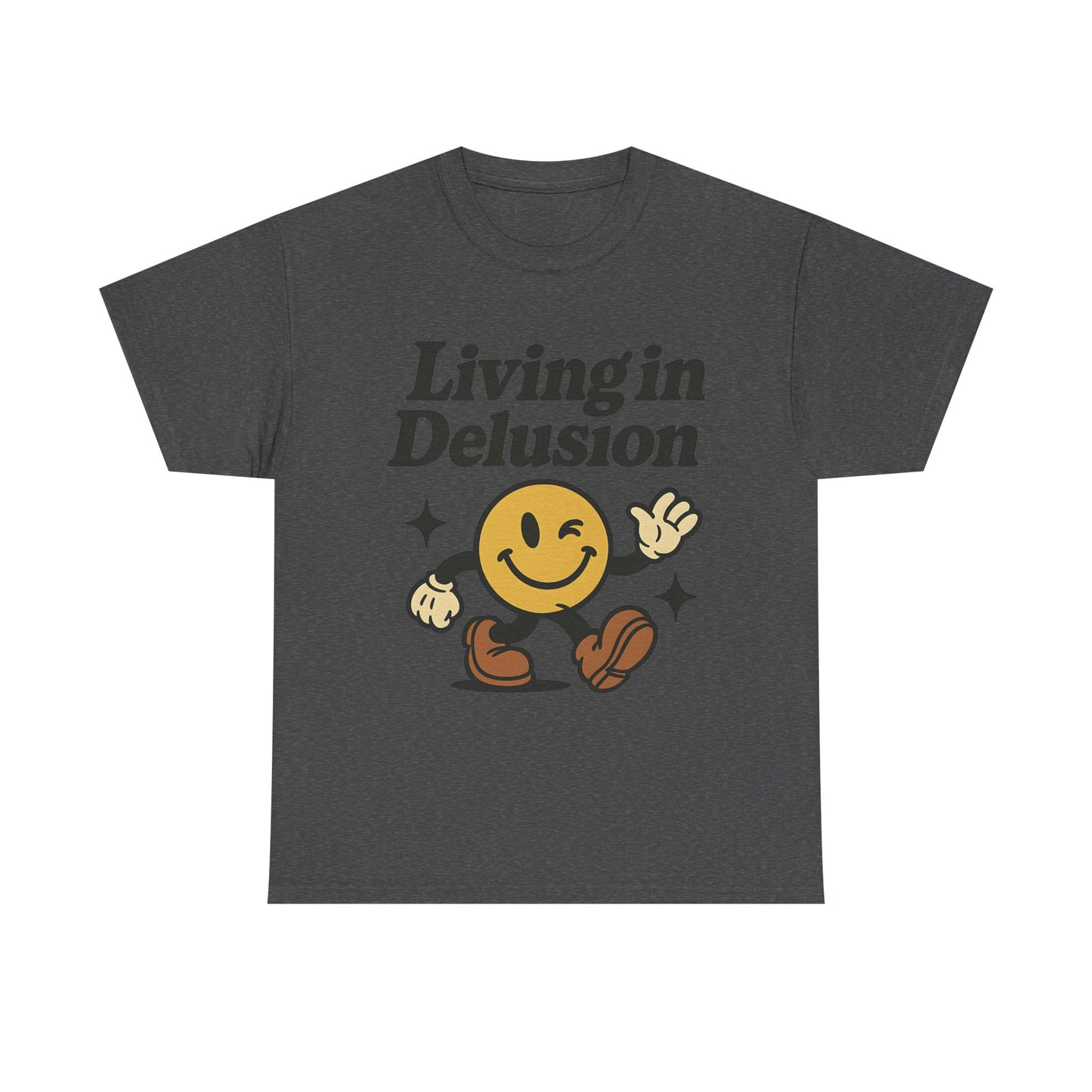 Living in Delusion Graphic Tee, Funny T-Shirt, Unisex Cotton Shirt, Gift for Friends, Casual Wear, Vintage Style