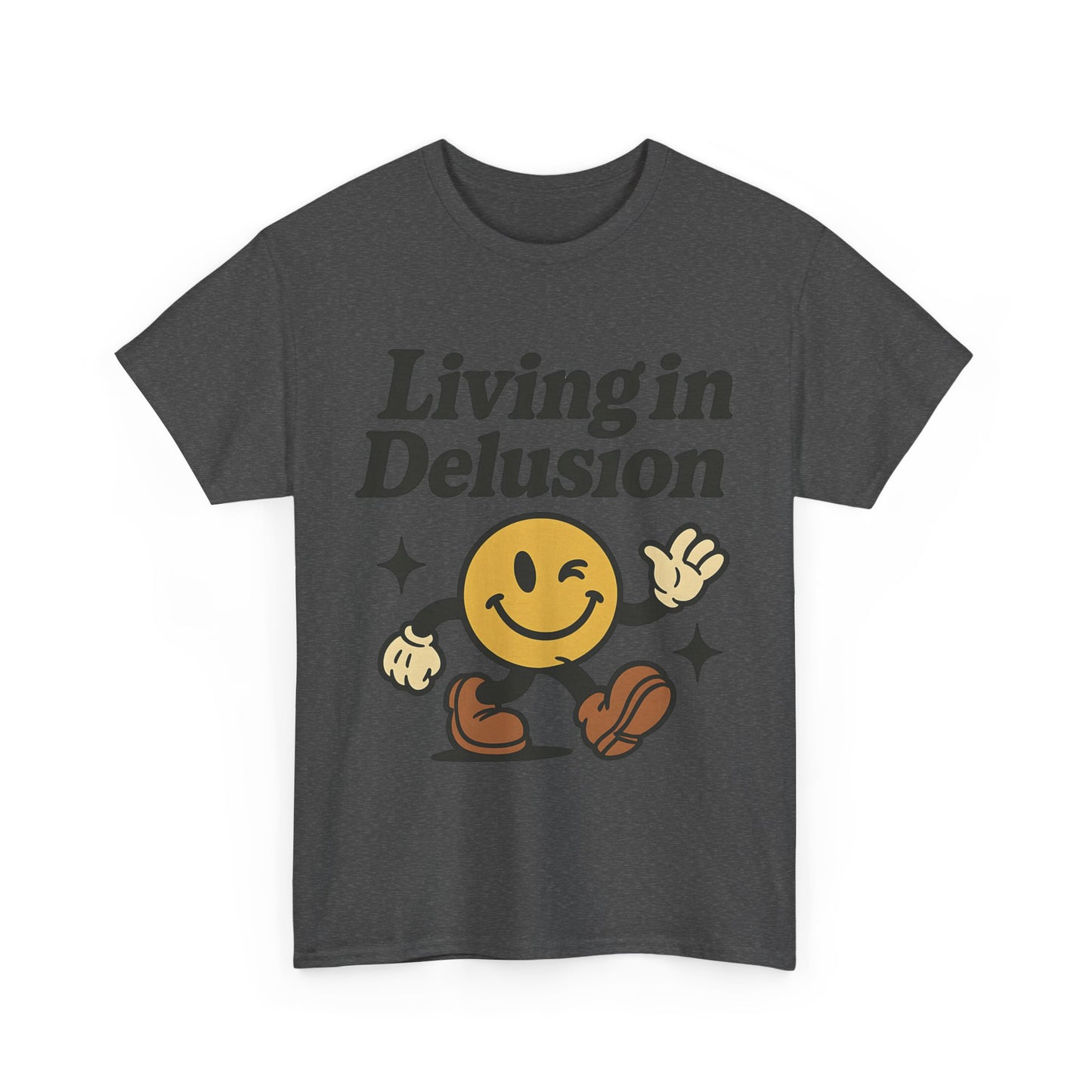 Living in Delusion Graphic Tee, Funny T-Shirt, Unisex Cotton Shirt, Gift for Friends, Casual Wear, Vintage Style